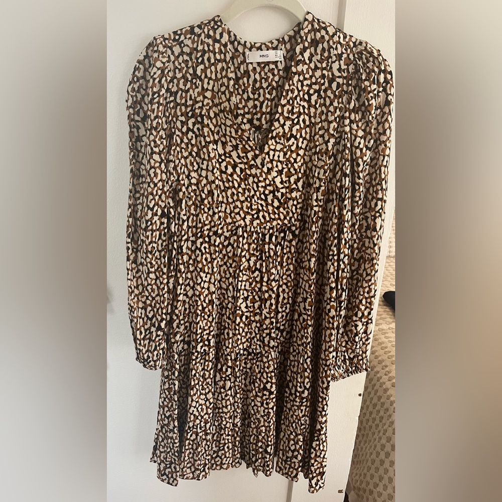 Brown Patterned Mango Mini Dress - image 2